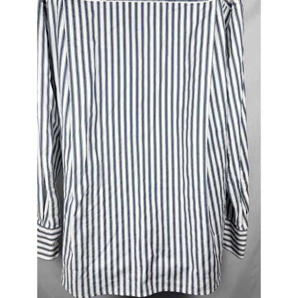 Reformation Will Oversized Shirt Savoy Stripe Womens M Blue Organic Cotton - Picture 12 of 12